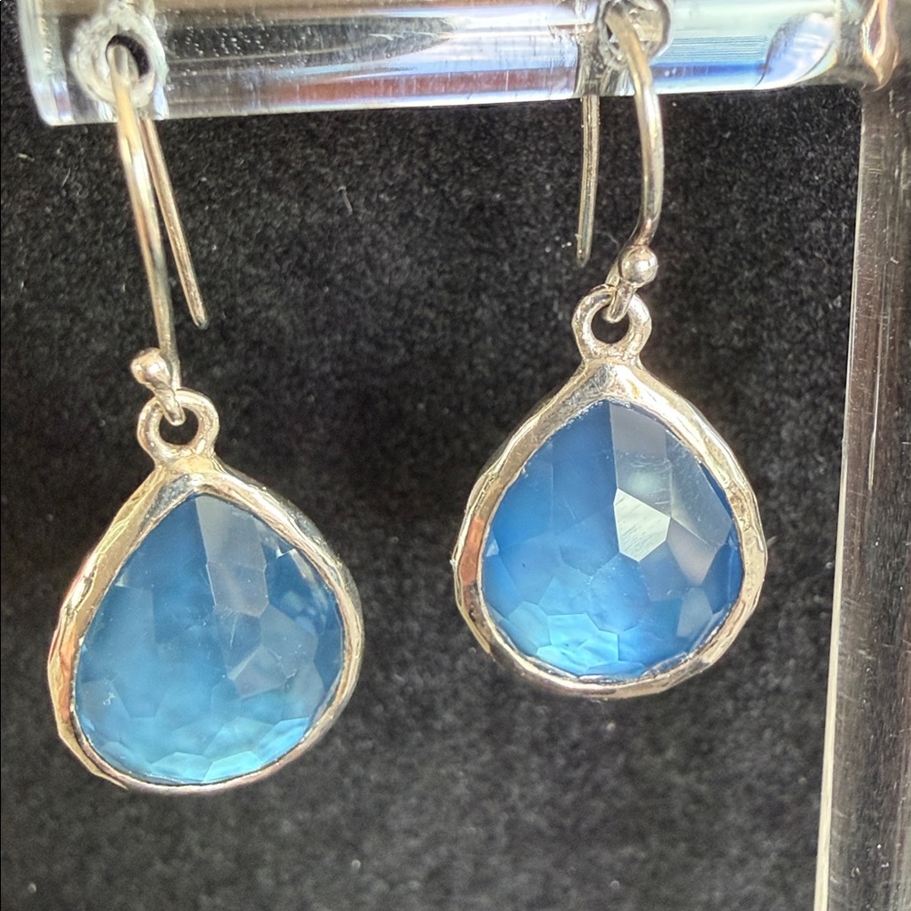 Ippolita Wonderland Earrings Teardrop Doublet Sterling Silver & Deep Blue Stone - Picture 5 of 12